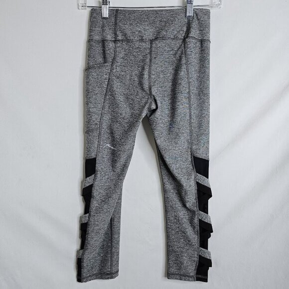 Women's X BY GOTTEX Crop Leggings Pocket GRAY BLACK size XS Athletic Athleisure - Picture 7 of 8